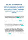WGU D487 SECURE SW DESIGN  OBJECTIVE ASSESSMENT ACTUAL EXAM  2026&sol;2027 COMPLETE 340&plus; QUESTIONS  WITH VERIFIED CORRECT ANSWERS &vert;&vert;  100&percnt; GUARANTEED PASS NEWEST  VERSION 