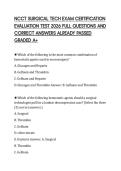 NCCT SURGICAL TECH EXAM CERTIFICATION EVALUATION TEST 2026 FULL QUESTIONS AND CORRECT ANSWERS ALREADY PASSED GRADED A&plus;