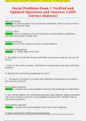 Social Problems-Exam 1 Verified and  Updated Questions and Answers &lpar;100&percnt;  Correct Answers&rpar;