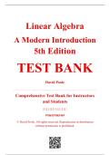 Test Bank - Linear Algebra&colon; A Modern Introduction&comma; 5th Edition &ndash; David Poole