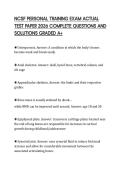 NCSF PERSONAL TRAINING EXAM ACTUAL TEST PAPER 2026 COMPLETE QUESTIONS AND SOLUTIONS GRADED A&plus;