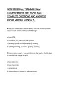 NCSF PERSONAL TRAINING EXAM COMPREHENSIVE TEST PAPER 2026 COMPLETE QUESTIONS AND ANSWERS EXPERT VERIFIED GRADED A&plus;