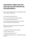 NCSF PERSONAL TRAINING EXAM EXAM SCRIPT 2026 TEST PAPER QUESTIONS AND SOLUTIONS GRADED A&plus;