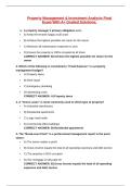Property Management & Investment Analysis Final Exam With A&plus; Graded Solutions&period;