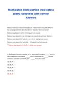 Washington State portion &lpar;real estate exam&rpar; Questions with correct Answers