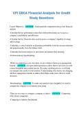 CFI CBCA Financial Analysis for Credit  Study Questions 