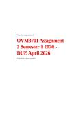 OVM3701 Assignment 2 Semester 1 2026 - DUE April 2026