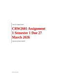 CRW2601 Assignment 1 Semester 1 Due 27 March 2026