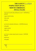 NHI SAFETY  INSPECTION OF IN SERVICE BRIDGES  FINAL EXAM QUESTIONS AND ANSWERS 2026