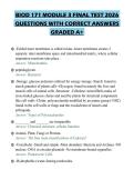 BIOD 171 MODULE 3 FINAL TEST 2026 QUESTIONS WITH CORRECT ANSWERS GRADED A&plus;