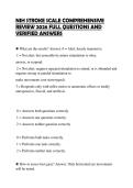 NIH STROKE SCALE COMPREHENSIVE REVIEW 2026 FULL QUESTIONS AND VERIFIED ANSWERS