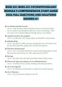 BIOD 331 NURS 231 PATHOPHYSIOLOGY MODULE 9 COMPREHENSIVE STUDY GUIDE 2026 FULL QUESTIONS AND SOLUTIONS GRADED A&plus;