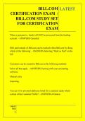 BILL&period;COM  CERTIFICATION EXAM  &sol;  BILL&period;COM STUDY SET  FOR CERTIFICATION  EXAM  QUESTIONS AND ANSWERS 2026