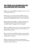 NIH STROKE SCALE EXAMINATION TEST 2026 QUESTIONS WITH SOLUTION