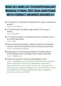 BIOD 331 NURS 231 PATHOPHYSIOLOGY MODULE 9 FINAL TEST 2026 QUESTIONS WITH CORRECT ANSWERS GRADED A&plus;