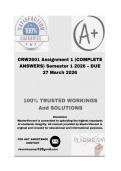 CRW2601 Assignment 1 &lpar;COMPLETE ANSWERS&rpar; Semester 1 2026 &ndash; DUE 27 March 2026&semi; 100&percnt; Correct solutions and explanations