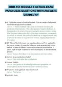 BIOD 151 MODULE 6 ACTUAL EXAM PAPER 2026 QUESTIONS WITH ANSWERS GRADED A&plus;
