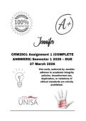 CRW2601 Assignment 1 &lpar;COMPLETE ANSWERS&rpar; Semester 1 2026 &ndash; DUE 27 March 2026&semi; 100&percnt; Correct solutions and explanations&period; 