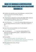 BIOD 151 MODULE 6 CERTIFICATION SCRIPT 2026 QUESTIONS WITH SOLUTIONS GRADED A&plus;