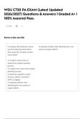 WGU C720 PA EXAM &lpar;Latest Updated 2026&sol;2027&rpar; Questions & Answers &vert; Graded A&plus; &vert; 100&percnt; Assured Pass&period;