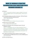 BIOD 151 MODULE 6 PRACTICE EXAMINATION 2026 QUESTIONS WITH ANSWERS GRADED A&plus;