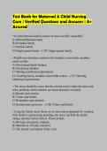 Test Bank for Maternal & Child Nursing Care &vert; Verified Questions and Answers &vert; A&plus; AssuredTest Bank for Maternal & Child Nursing Care &vert; Verified Questions and Answers &vert; A&plus; Assured