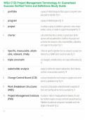 WGU C722 Project Management Terminology A&plus; Guaranteed Success Verified Terms and Definitions Study Guide