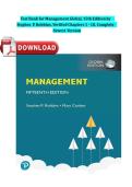 Test Bank for Management Global&comma; 15th Edition by Stephen P&period; Robbins&comma; Verified Chapters 1 - 18&comma; Complete Newest Version