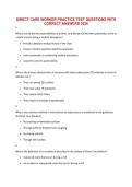 DIRECT CARE WORKER PRACTICE TEST QUESTIONS WITH CORRECT ANSWERS 2026
