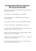 A-Z Standardized DCW Exam Questions With Correct Answers 2026