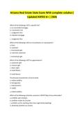 Arizona Real Estate State Exam With complete solution&vert; Updated RATED A&plus; &vert; 2026