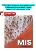TEST BANK for Management Information Systems&comma; 11th Edition by Hossein Bidgoli&comma; Verified Chapters 1 - 14&comma; Complete Newest Version