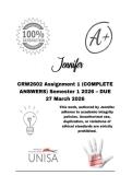 CRW2602 Assignment 1 &lpar;COMPLETE ANSWERS&rpar; Semester 1 2026 &ndash; DUE 27 March 2026&semi; 100&percnt; Correct solutions and explanations&period; 