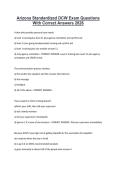 Arizona Standardized DCW Exam Questions With Correct Answers 2026