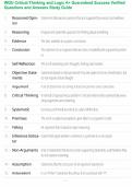 WGU Critical Thinking and Logic A&plus; Guaranteed Success Verified Questions and Answers Study Guide