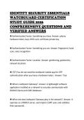 IDENTITY SECURITY ESSENTIALS WATCHGUARD CERTIFICATION STUDY GUIDE 2026 COMPREHENSIVE QUESTIONS AND VERIFIED ANSWERS