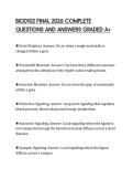 BIOD102 FINAL 2026 COMPLETE QUESTIONS AND ANSWERS GRADED A&plus;