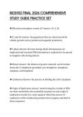 BIOD102 FINAL 2026 COMPREHENSIVE STUDY GUIDE PRACTICE SET