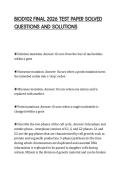 BIOD102 FINAL 2026 TEST PAPER SOLVED QUESTIONS AND SOLUTIONS