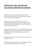 BIOD102 FINAL 2026 CERTIFICATION EVALUATION QUESTIONS AND ANSWERS