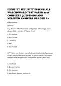 IDENTITY SECURITY ESSENTIALS WATCHGUARD TEST PAPER 2026 COMPLETE QUESTIONS AND VERIFIED ANSWERS GRADED A&plus;