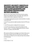 IDENTITY SECURITY ESSENTIALS WATCHGUARD TEST SCRIPT 2026 TEST PAPER QUESTIONS AND SOLUTIONS CERTIFICATION REVIEW GRADED A&plus;