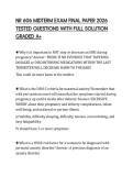 NR 606 MIDTERM EXAM FINAL PAPER 2026 TESTED QUESTIONS WITH FULL SOLUTION GRADED A&plus;