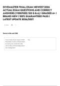 DIVEMASTER FINAL EXAM NEWEST 2026 ACTUAL EXAM QUESTIONS AND CORRECT ANSWERS &lpar;VERIFIED&rpar; 120 Q & A&rcub; &vert; GRADED A&plus; &vert; BRAND NEW &vert; 100&percnt; GUARANTEED PASS &vert; LATEST UPDATE 2026&sol;2027&period;