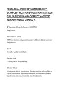 NR546 FINAL PSYCHOPHARMACOLOGY EXAM CERTIFICATION EVALUATION TEST 2026 FULL QUESTIONS AND CORRECT ANSWERS ALREADY PASSED GRADED A&plus;