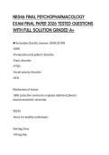 NR546 FINAL PSYCHOPHARMACOLOGY EXAM FINAL PAPER 2026 TESTED QUESTIONS WITH FULL SOLUTION GRADED A&plus;