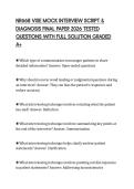 NR668 VISE MOCK INTERVIEW SCRIPT & DIAGNOSIS FINAL PAPER 2026 TESTED QUESTIONS WITH FULL SOLUTION GRADED A&plus;