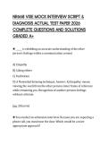 NR668 VISE MOCK INTERVIEW SCRIPT & DIAGNOSIS ACTUAL TEST PAPER 2026 COMPLETE QUESTIONS AND SOLUTIONS GRADED A&plus;