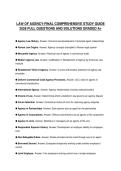 LAW OF AGENCY-FINAL CERTIFICATION SCRIPT 2026 QUESTIONS WITH SOLUTIONS GRADED A&plus;