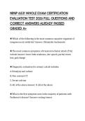 NRNP 6531 WHOLE EXAM CERTIFICATION EVALUATION TEST 2026 FULL QUESTIONS AND CORRECT ANSWERS ALREADY PASSED GRADED A&plus;